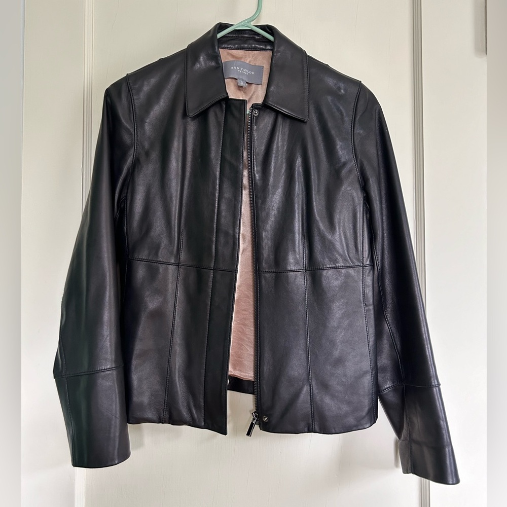 Ann Taylor Petite Genuine Leather Jacket
